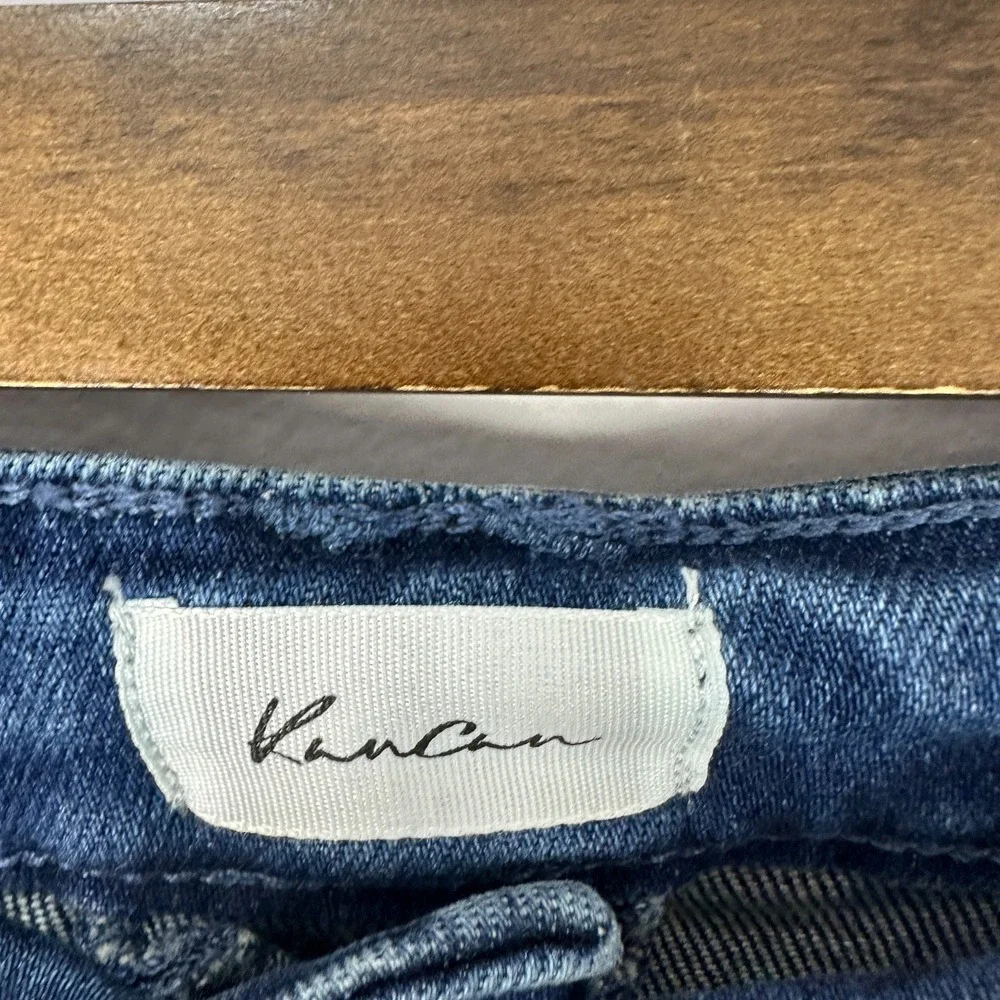 KanCan Jeans 7 27 Blue Denim Mid Rise Straight Slim Stretch Distressed‎ Casual